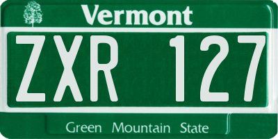 VT license plate ZXR127