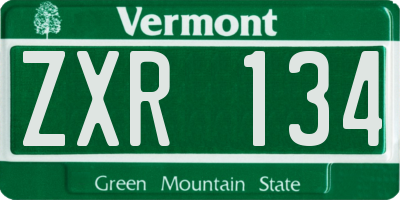 VT license plate ZXR134