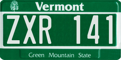 VT license plate ZXR141