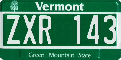VT license plate ZXR143