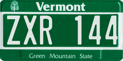 VT license plate ZXR144