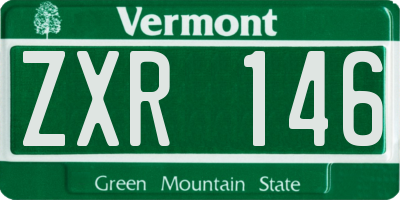 VT license plate ZXR146