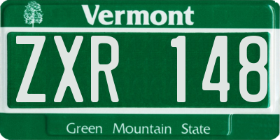 VT license plate ZXR148