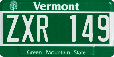 VT license plate ZXR149