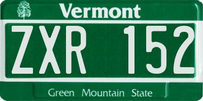 VT license plate ZXR152