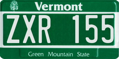 VT license plate ZXR155