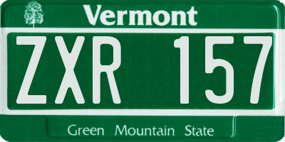 VT license plate ZXR157