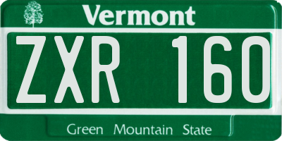VT license plate ZXR160