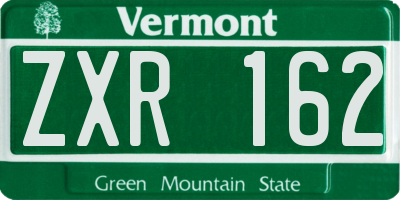 VT license plate ZXR162