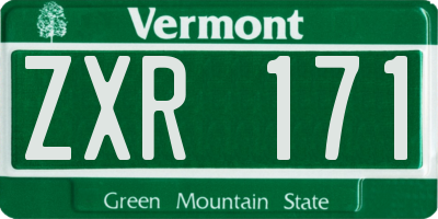 VT license plate ZXR171