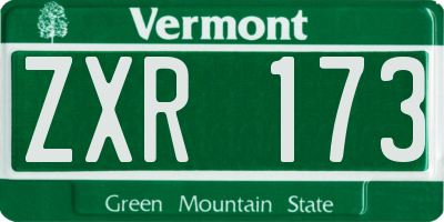 VT license plate ZXR173