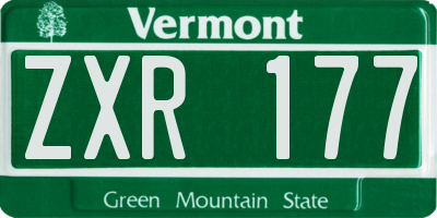 VT license plate ZXR177
