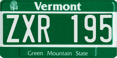 VT license plate ZXR195