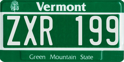 VT license plate ZXR199