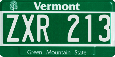 VT license plate ZXR213