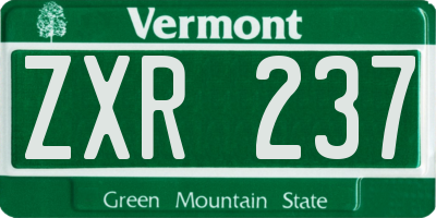 VT license plate ZXR237