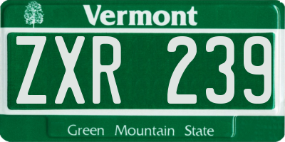 VT license plate ZXR239