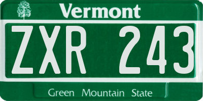 VT license plate ZXR243