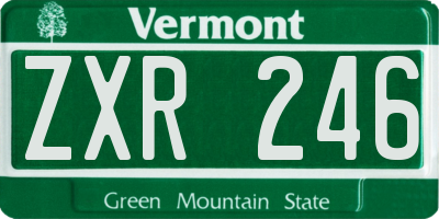 VT license plate ZXR246