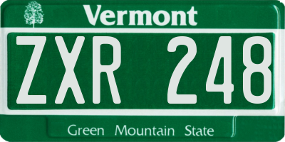 VT license plate ZXR248