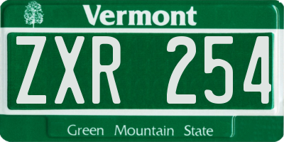 VT license plate ZXR254