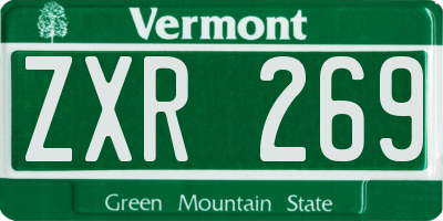 VT license plate ZXR269