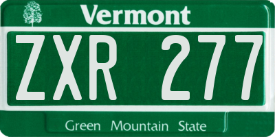 VT license plate ZXR277