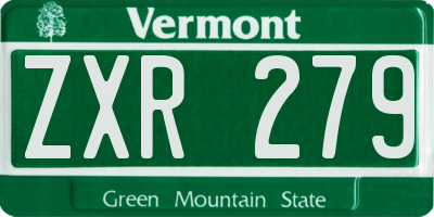 VT license plate ZXR279
