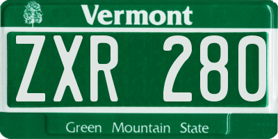 VT license plate ZXR280