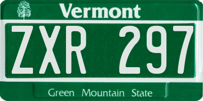 VT license plate ZXR297