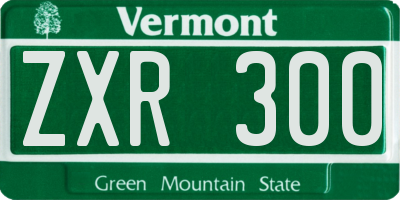 VT license plate ZXR300