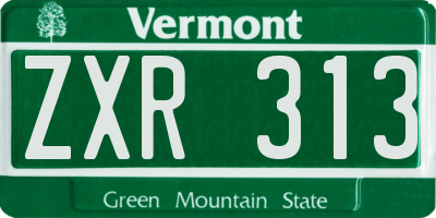 VT license plate ZXR313