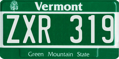 VT license plate ZXR319