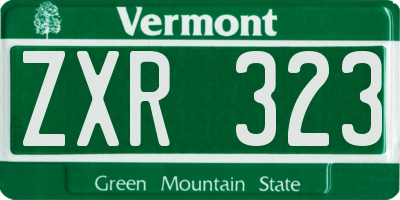 VT license plate ZXR323