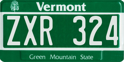 VT license plate ZXR324