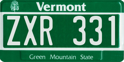 VT license plate ZXR331