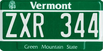 VT license plate ZXR344