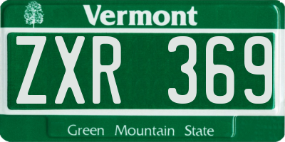 VT license plate ZXR369