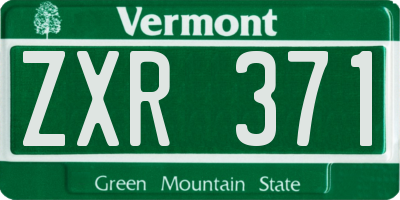 VT license plate ZXR371