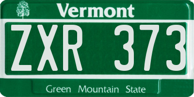 VT license plate ZXR373