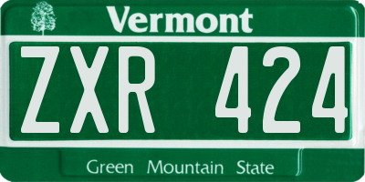 VT license plate ZXR424
