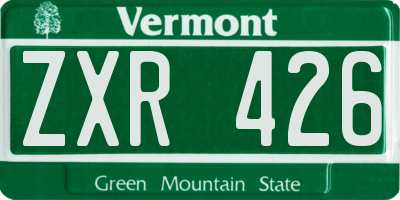 VT license plate ZXR426