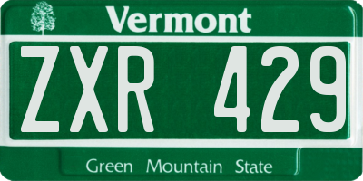VT license plate ZXR429