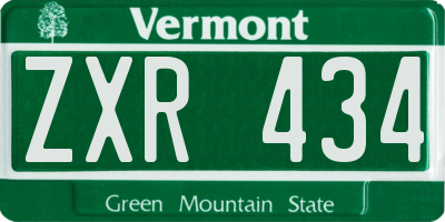 VT license plate ZXR434