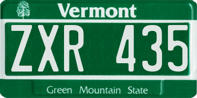 VT license plate ZXR435