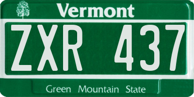 VT license plate ZXR437