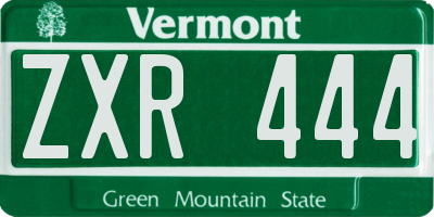 VT license plate ZXR444