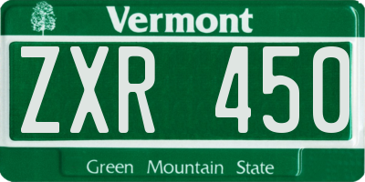 VT license plate ZXR450