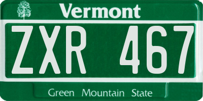 VT license plate ZXR467