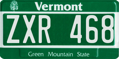 VT license plate ZXR468